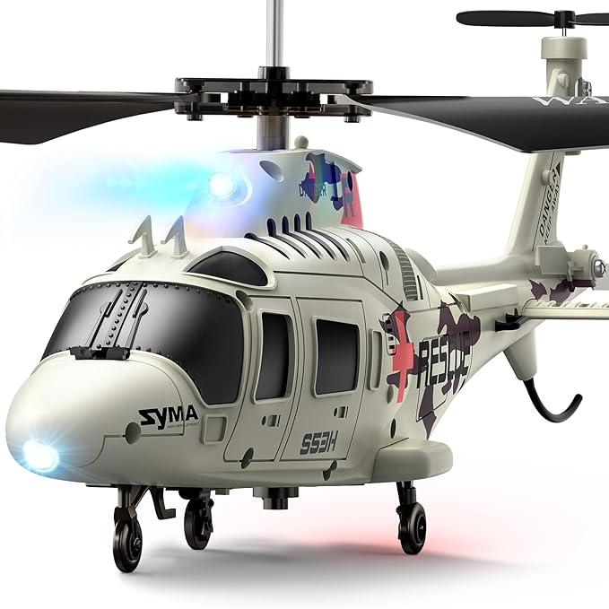 SYMA Remote Control Helicopter - S53H Rescue RC Helicopters with Upgraded Protection System, Lifelike Simulation, Easy to Fly, Educational Toy & Gift for Boys Girls Beginners