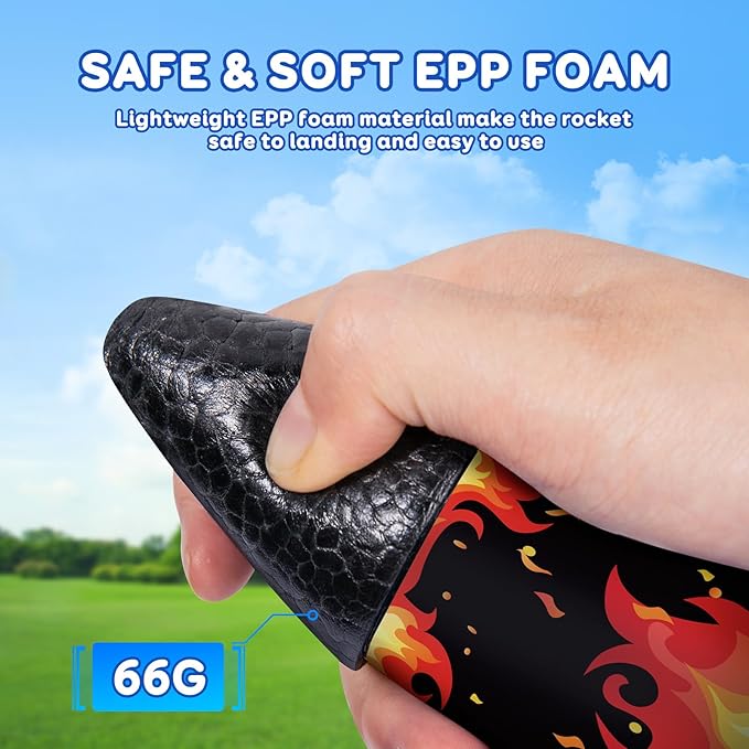 Rocket Launcher, 200 Feet of Flight Altitude, Model Rocket Kits with Launch Set, Ultra-high Flying Rocket, Rocket Toy, Kids Outdoor Toys, Gift for Kids Ages 8-12 Children's Day Gift - Red