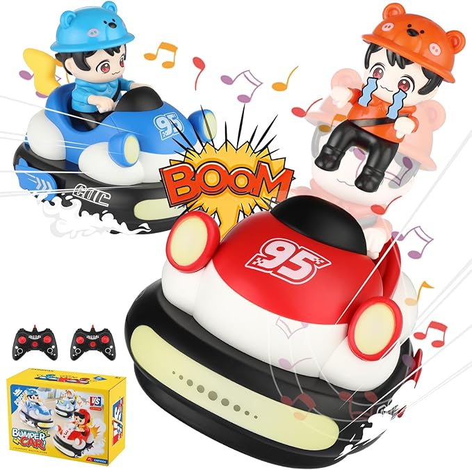 2Pcs Remote Control Cars Toys, Rechargeable RC Speed Bumper Cars, Mini Remote Controlled Ejector Vehicles for Kids Ages 3-8 with Parental Guidance, Birthday Toy Gifts for Toddler Child Teen