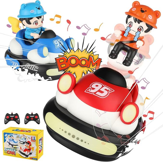 2Pcs Remote Control Cars Toys, Rechargeable RC Speed Bumper Cars, Mini Remote Controlled Ejector Vehicles for Kids Ages 3-8 with Parental Guidance, Birthday Toy Gifts for Toddler Child Teen