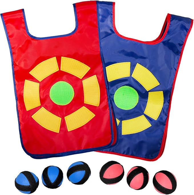 Ultimate Dodgeball Game for Kids | 2-Player Toy Set 2 Vests, 6 Dodge Balls, & Drawstring Bag | Fun Dodge Tag Game for Indoor and Outside for Boys and Girls 6+ Years
