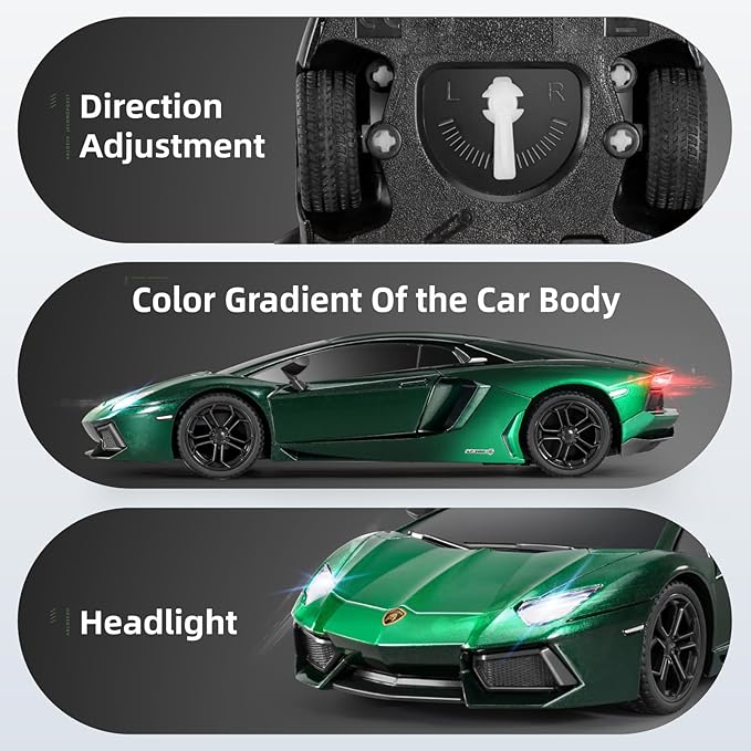 MIEBELY Lamboghini RC Car - 1:24 Scale Lambo Toy Car 3.7V 500mAh, LP700 Fast Remote Control Car for Boys 8-12, Rc Race Car Model Birthday Gifts for Kids Adults Boys Girls Age 6-12 Year Old
