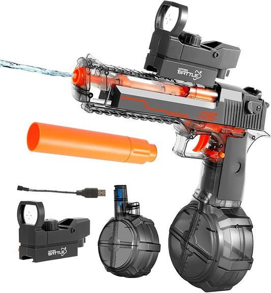 Electric Water Gun, Water Guns for Adults and Kids, Automatic High Power 500ml Squirt Guns, Long Range Water Gun Summer Water Toys for Boys Girls Pool Party Beach Outdoor Grey