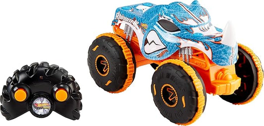 Hot Wheels RC Monster Trucks Rhinomite in 1:24 Scale, Remote-Control Toy Truck, All-Terrain Capabilities with Grip Action Tires, Full-Function RC