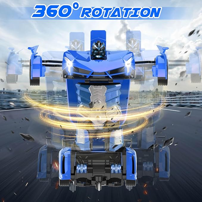 Remote Control Car Toys - Transforming RC Cars for Kids, Transform Toys Car Robot, Gift Kids Toys for 3 4 5 6 7 8 10 12 Years Old Boy, Blue