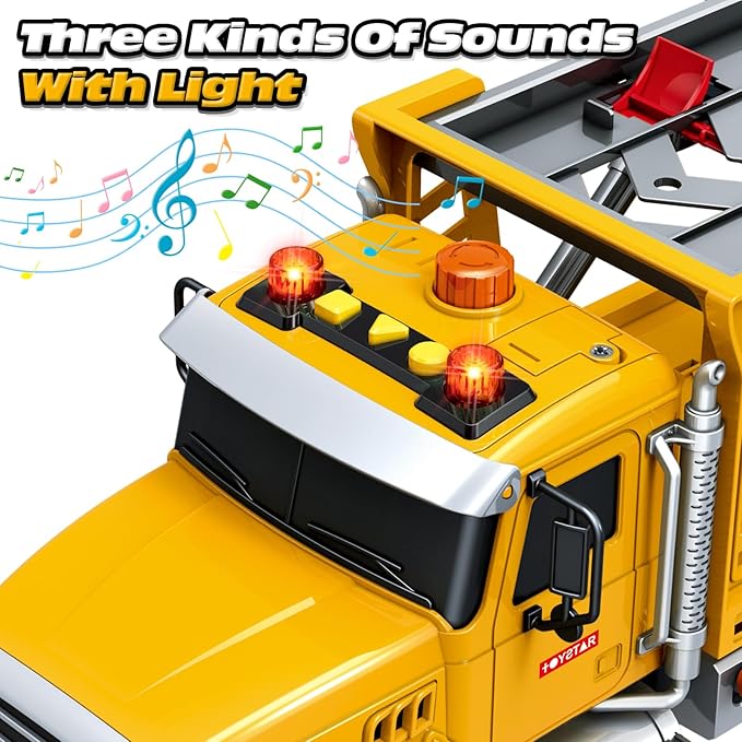 Kids Toys for 3 4 5 6 7 8 Years Old Boys, Transport Cars Carrier with Racing Car with Lights, Sounds, Toddler Friction Powered Truck Vehicle Toy for Boys Girls Christmas Birthday Gifts