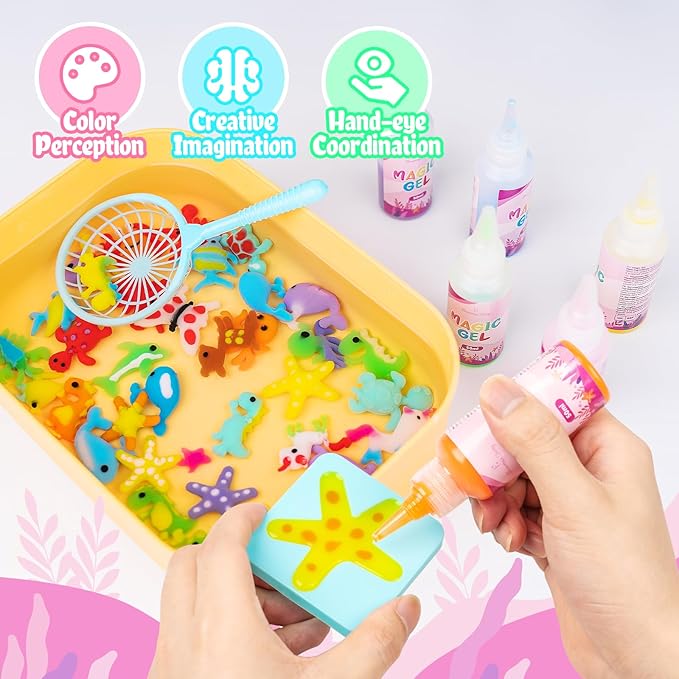 Eleanore's Diary Aqua Fairy Water Gel Kit, Magic Water Elf Toys for Kids, Creative Squishy Maker Toy, Holiday DIY Art & Crafts for Boys Girls Ages 3-12, Summer Family Party Favors Birthday Gifts