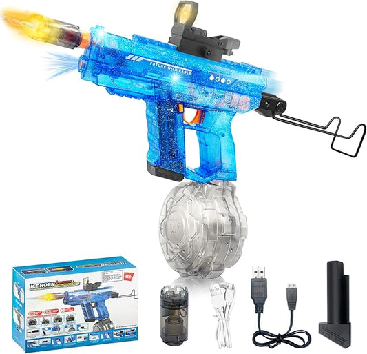 Upgraded Electric Water Gun for Adults Kids 26-32FT Long Range Squirt Gun Auto-Refill 800ml High Capacity Water Guns Toys with LED Light, Pool Beach Outdoor Summer Gift Toys for Kids Ages 6-12 (Blue)