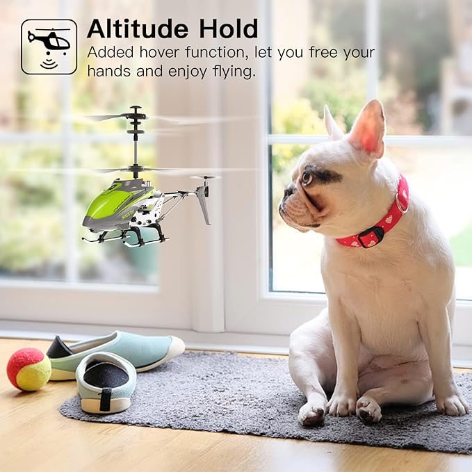 Cheerwing Remote Control Helicopter,SYMA S107H Mini RC Helicopter with Gyro,Altitude Hold, One Key Take Off/Landing for Adults Kids(Green)