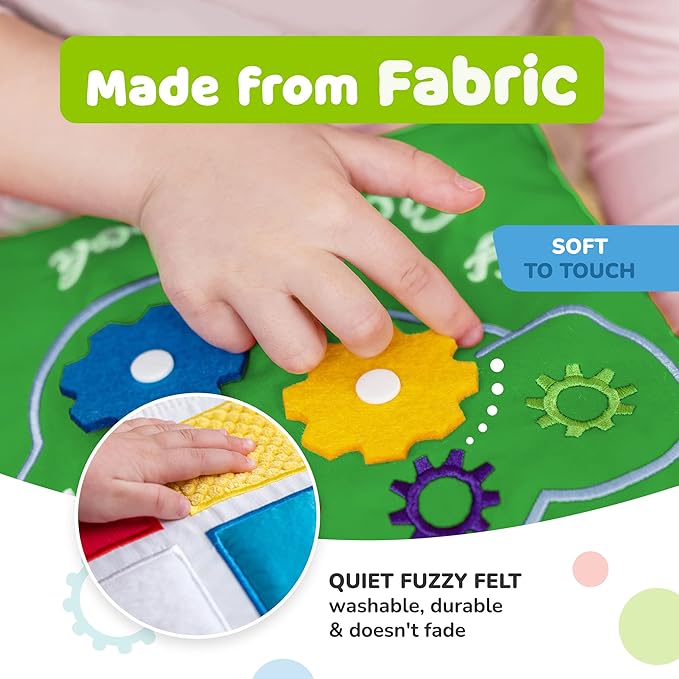 deMoca Montessori Busy Book Toddler Travel Toys 1-3 - Activity Quiet Book Airplane Travel Toys for Toddlers 1-3, Busy Board with Car and Plane Activities, Boys & Girls Birthday Gift