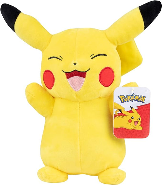 Pokémon 12" Large Happy Pikachu Plush - Officially Licensed - Generation One Figure - Authentic Soft Stuffed Animal Toy - Gift for Kids, Boys, Girls - 2+