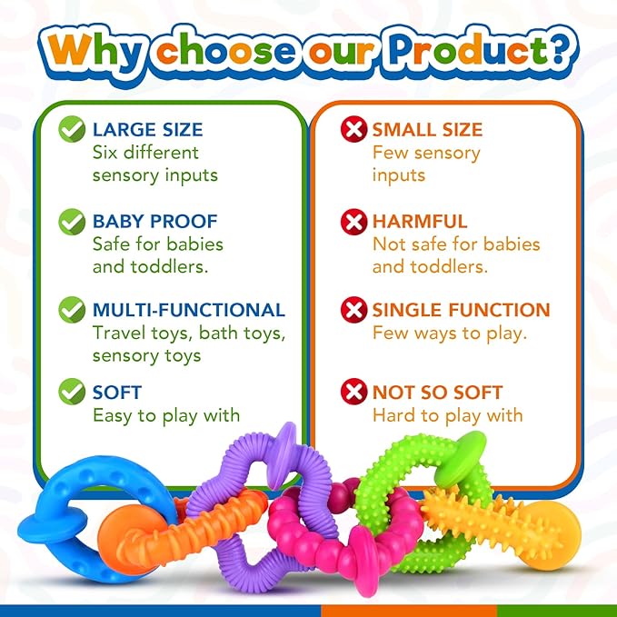 Richtim Bath Toys Toddlers Suction Toys: 6 Pack Colorful Textured Suction Toy for Baby Bathtime - Travel No Hole Bath Toy for Boys and Girls