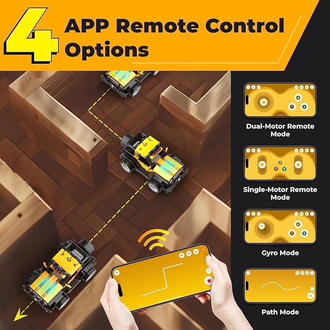 Robot R 4-in-1 Robot Building Kit, APP Remote Control STEM Coding Toys, Educational Gifts for Boys Girls Kids Ages 6-12, 4 Control Modes (300 Pieces)