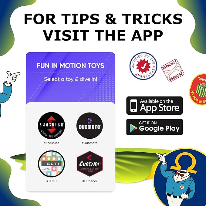 SHASHIBO Meow Wolf Shape Shifting Box - STEM Magnetic Fidget Cube That Transforms Into Over 70 Shapes, Download Fun in Motion Toys Mobile App (Hyper Melon)