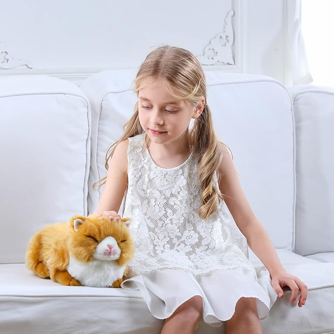 Adorable Stuffed Animals Cat -Handmade Plush Soft Cat -Present Gift for Boys/Girls (Tabby Cat)