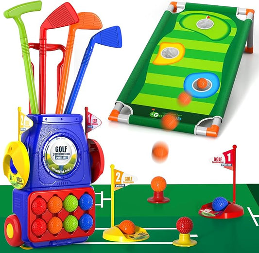 Bennol Upgraded Kids Toddler Golf Set, Indoor Outdoor Outside Toys Gifts for 3 4 5 Years Old Boys, 3 4 5 6 7 Years Old Boys Toys Birthday Gifts Ideas, Outdoor Golf Set Game for Kids Boys