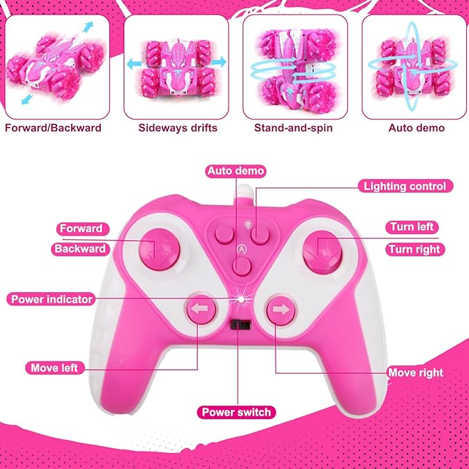 Dolanus Spider Remote Control Car, RC Cars Kids Toys Girls 3-5, Toys for Ages 8-13, Gifts for 3 4 5 6 7 8 10 12 Year Old Girls Kids Toddlers Birthday