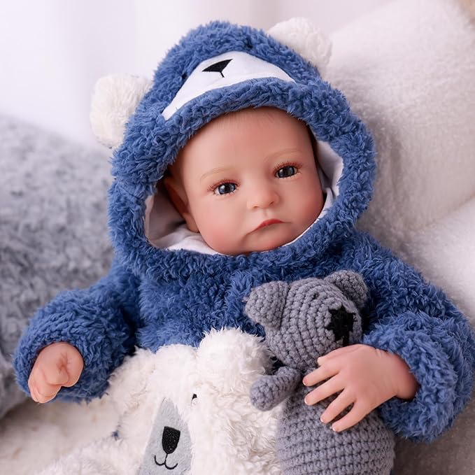 BABESIDE Lifelike Reborn Baby Dolls Boy - Aiden 20 Inch Handmade Realistic Baby Doll Soft Body Realistic-Newborn Baby Doll with Toy & Gift Box for Kids Age 3 +