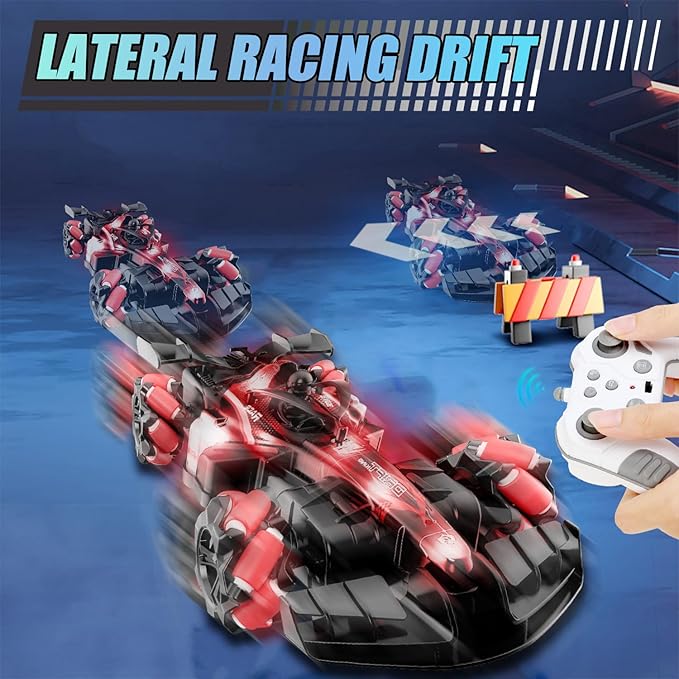 2.4GHz Gesture Sensing Remote Control Car - 360° Spin High Speed Drift F1 Formula Racing, with Spray, Music & Light, 2 Control Mode, Toy for Kids 8-12 Year Birthday Coolest Best Toy (Red)