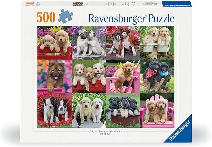 Ravensburger Puppy Pals 500 Piece Jigsaw Puzzle for Adults - 12000196 - Handcrafted Tooling, Made in Germany, Every Piece Fits Together Perfectly