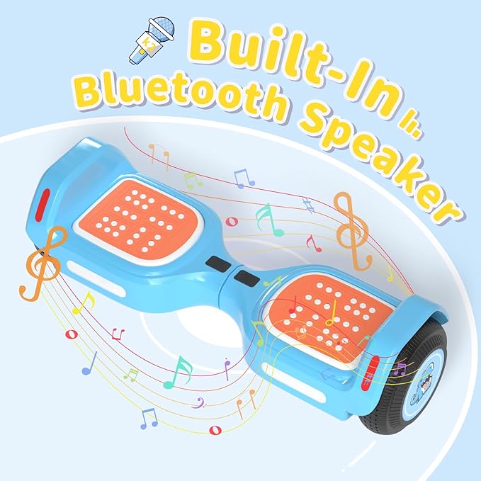 6.5" Bluetooth Scooter, LED Lights & APP & Music Speaker, Long Battery Life, Gifts for Kids & Adults & Girls & Boys, for All Ages