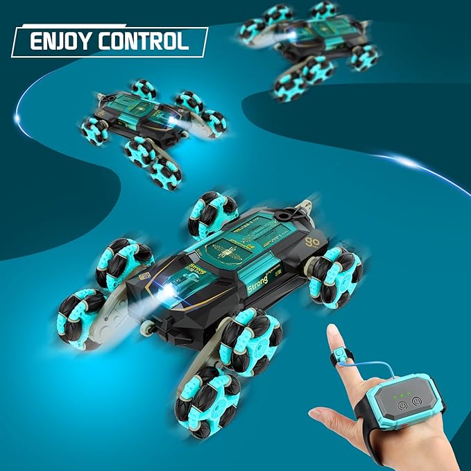 Remote Control Cars for Kids Adults, Gesture Sensing RC Stunt Car with Light Music Spray, RC Robot Toys,Cool Birthday Toy for 6 7 8 9 10 11 12 13 Years Old Boys Girls Kids