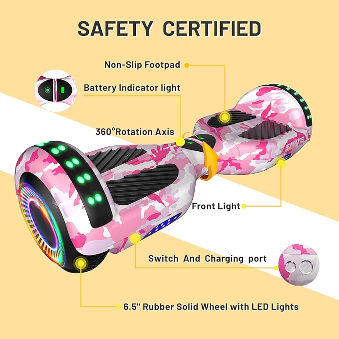 Scooter, Bluetooth & Corlorful LED Lights, Gifts for Kids & Adults & Girls & Boys, for All Ages