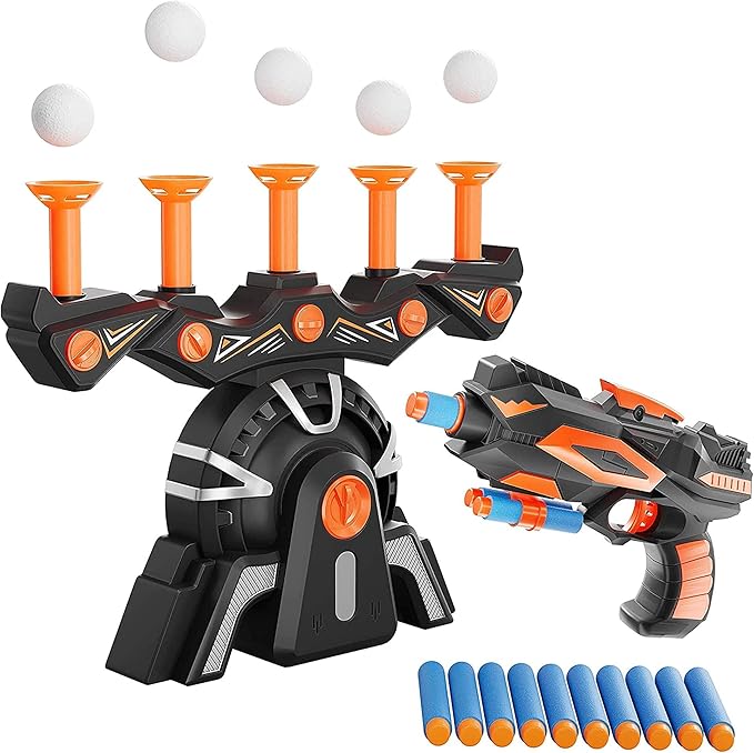 Hover Shot Shooting Toy for Kids - Ball Target Game for Nerf Guns - Cool Birthday Gifts Toys for Boys Age 6+ Year Old Boy Best Teenage Gift Idea - Gun, Targets & Darts - Powered by Plug or Batteries