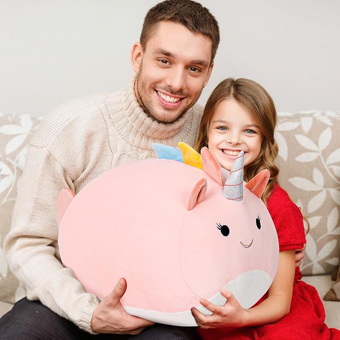 Wepop Unicorn Stuffed Animal Plush Toys, 20 in Cute Unicorn Plush Throw Pillows Soft & Cuddly Plushies Dolls Gifts for Girls Boys