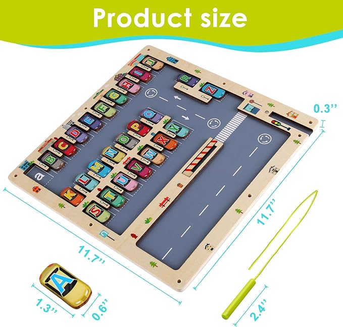 Magnetic Alphabet Maze Letter Puzzle for Fun Learning, Montessori Educational Toy for 3 4 5 Year Old Boys and Girls, Fine Motor Skills Development and Sensory Play