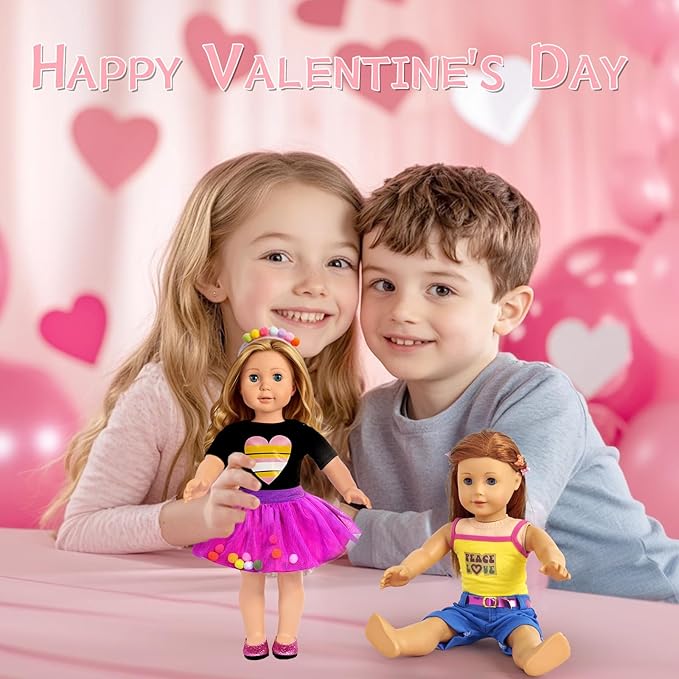 18 inch Doll Clothes Accessories, ARTST 18PCS Doll Clothes Outfit Dress for 18 inch, Xmas Gift for Girls(10 Set)