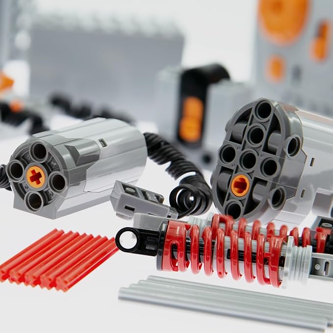 36Pcs Power-Function Set - Compatible with Technic Parts. Includes Battery Box, IR Speed Remote Control, IR Receiver, Motor, Power-Function Light, Extension Wire, Servo Motor, Shock Absorber