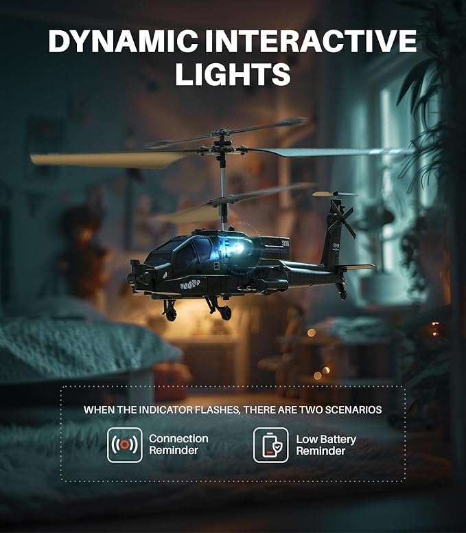 SYMA RC Helicopters, S51H Remote Control Helicopter 2.4GHz Military Army Toys for Boys Girls Kids with Altitude Hold, One Key Take Off/Landing, LED Light, Low Battery Reminder