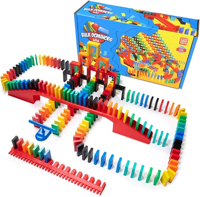 Bulk Dominoes Pro-Domino Kit | Dominoes Set, STEM STEAM Small Toys, Family Games for Kids, Toys, Building, Toppling, Chain Reaction Sets (Starter)