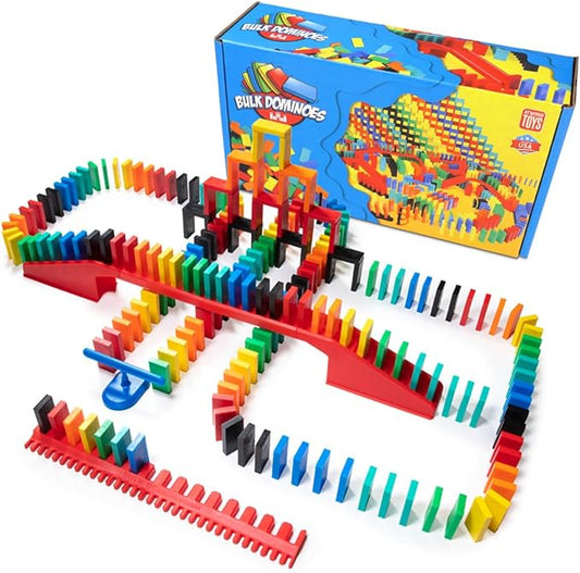 Bulk Dominoes Pro-Domino Kit | Dominoes Set, STEM STEAM Small Toys, Family Games for Kids, Toys, Building, Toppling, Chain Reaction Sets (Starter)