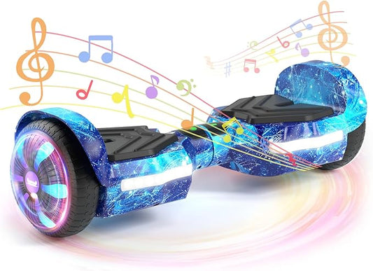 Scooter, Bluetooth Speakers and LED Light-Up Wheels, APP Control, Dual 250W Motors, 8.5 mph Max Speed & 8.5 Miles Max Range, Gifts for Kids Adults Girls Boys
