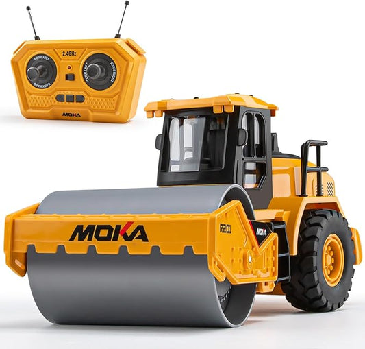 2.4G Remote Control Road Roller Toys, RC Engineering Roller Truck for Boys, Construction Vehicles Model Toy Gift for Toddlers 3-5
