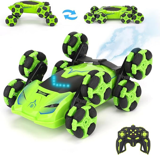 PREPOP 8WD Remote Control Stunt Cars Toys- Best Birthday Presents Gifts for Kids Age 6 7 8 9 10 11 12 Year Old Boys, 2.4Ghz Cool Transform RC Drift Cars with Music & Light