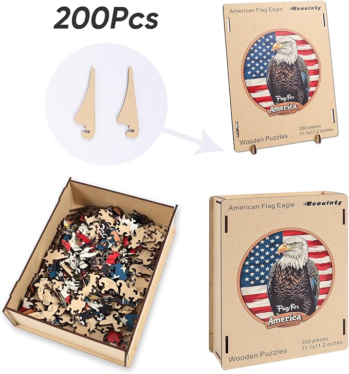 Wooden Puzzle for Adults, Eagle Wooden Jigsaw Puzzles(15.7 * 15.9in-500pcs), Unique Shape Animal Adult Puzzles,Irregular Wood Puzzles Best Gift for Adults and Kids Family Game