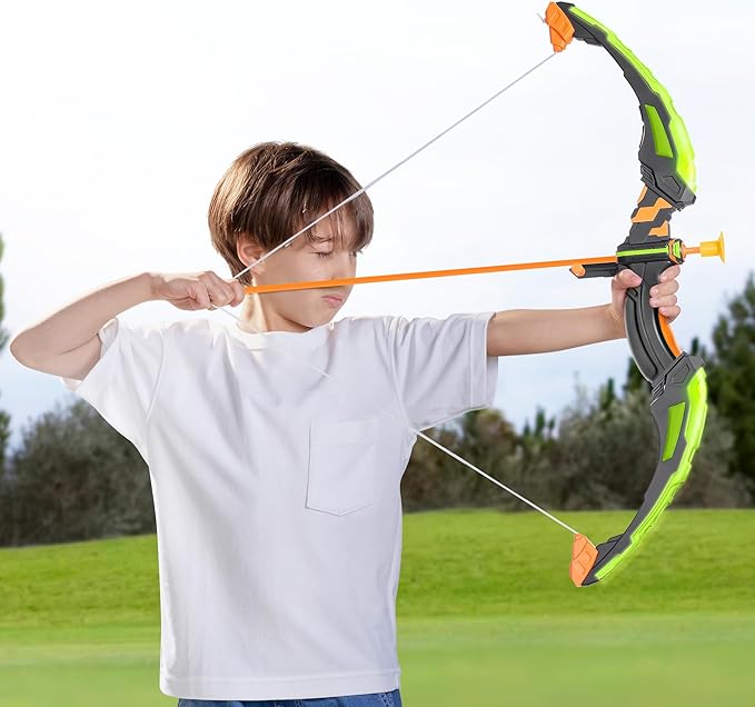 JOYIN Kids Bow and Arrow Set with LED Flash Lights, Outdoor Archery Set Toy Gift for Boys and Girls Ages 6-12 with Suction Cup Arrows, Target & Arrow Case, Great Birthday Gift for Kids/Children