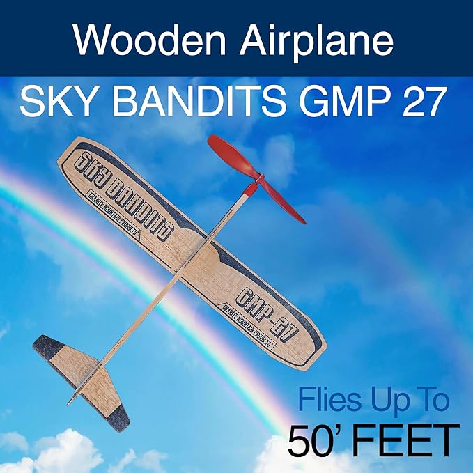 Balsa Wood and Styrofoam Airplane Toys Set | Wooden Airplane Kits | 2 Rubberband Powered Propellor Planes, 2 Balsa Wood Glider Planes, and 6 Foam Model Toy Airplane Kits | Classic Toys for Children