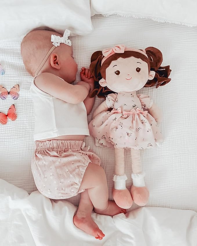 Soft Baby Doll Toys (16''), My First Baby Rag Doll for 1 Year-Old Girl Birthday Gift, Christmas Plush Toys Gift for Toddler Kids Infants -Princess Breeze