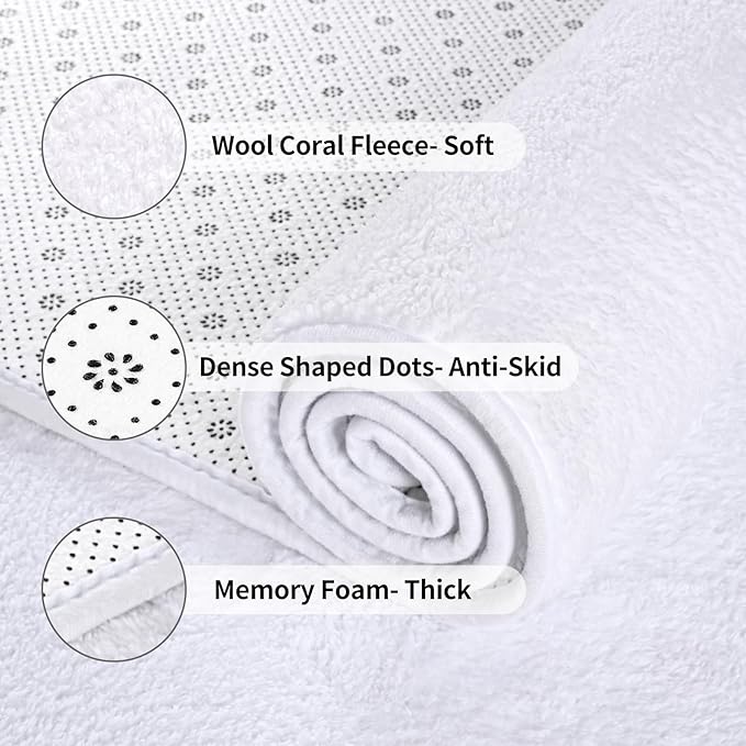 FlyDOIT Area Rugs for Bedroom Living Room, 5x8 White Super Soft Comfy Thickened Memory-Foam Indoor Carpets, Modern Aesthetic Minimalist Carpet for Boys Girls Adults Apartment Nursery Home Décor