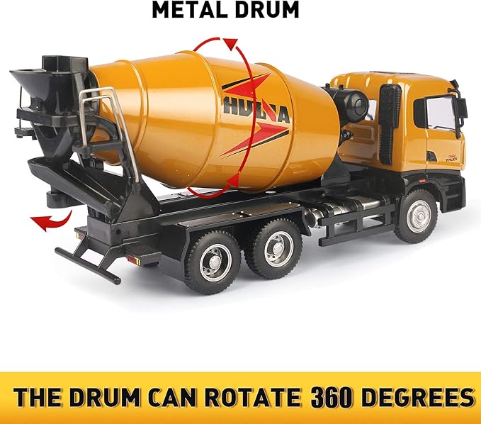 duturpo 1/50 Scale Metal Diecast Cement Mixer Toy Truck, Metal Construction Vehicles Trucks Model Toy for Boys Kids