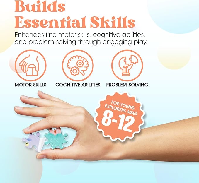 Geotoys New England Region Jigsaw Puzzle - 250 Piece Puzzle for Kids - Jigsaw Puzzles for Kids Ages 8-12 Years Old - Geography Puzzles with Colorful Landmarks, United States Flag and More