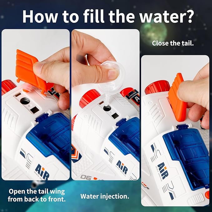 Spaceship Shuttle Toy with Astronaut Figure - Fun Rocket Ship Space Toys for Kid, Space Toys for Boys 5-8 Planet Toys with Lights Spray and Sound