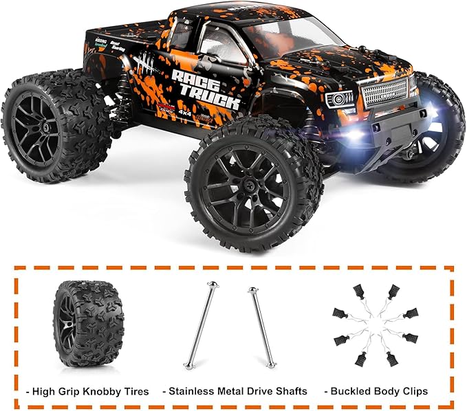 HAIBOXING 1:18 Scale RC Monster Truck 18859 36km/h Speed 4X4 Off Road Remote Control Truck,Waterproof Electric Powered RC Cars All Terrain Toys Vehicle with 2 Batteries,Xmas Gifts for Kid and Adults