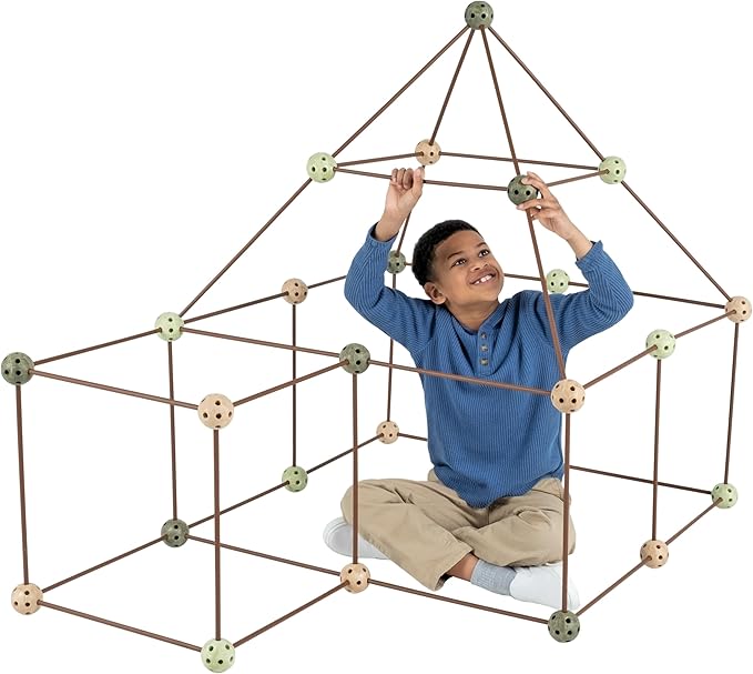 Camo Color - Building Kit for Kids 6+ - Indoor Creative Fort Building STEM Toys - Durable and Portable Kit - 69 Pcs