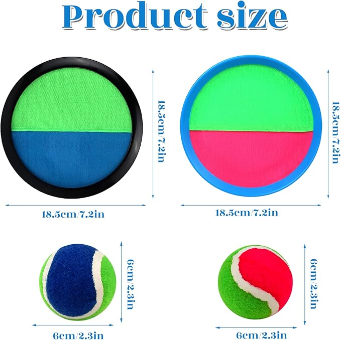 Toss and Catch Game Set, Outdoor Games with 4 Paddles 4 Balls and 1 Storage Bag, Great Outdoor Toys/Gifts for Kids, Classic Outdoor Games, Beach Games, Yard Games