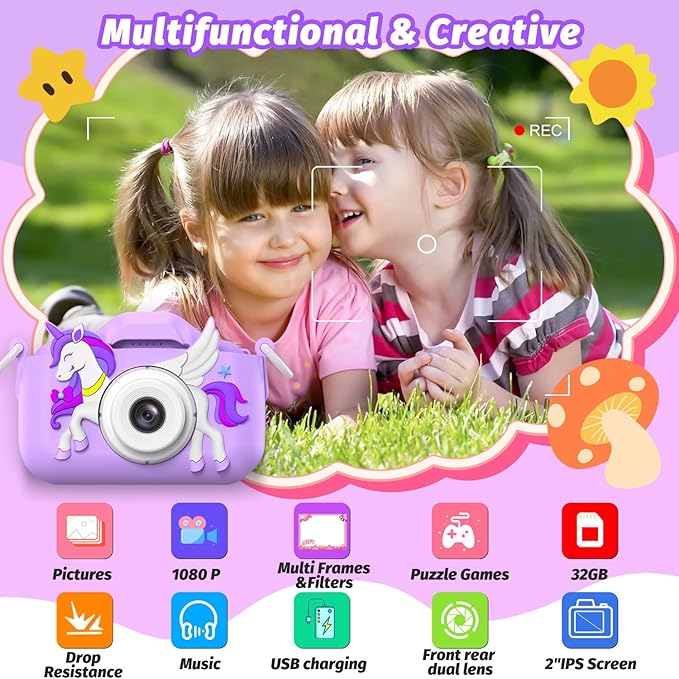 Masterbee Children's Camera Toys for Girls & Boys, 3-12 Years - 1080P HD Video Kids Digital Camera - Perfect for Christmas & Birthday Gifts